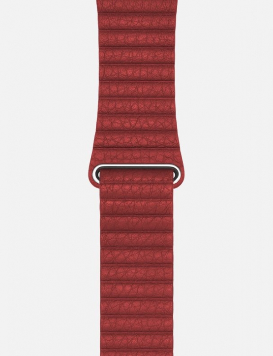 Red WsC Leather Loop Apple Watch Strap Without Face