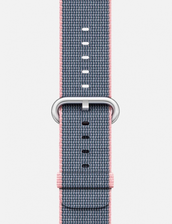 Blue Pink Woven Nylon Apple Watch Strap