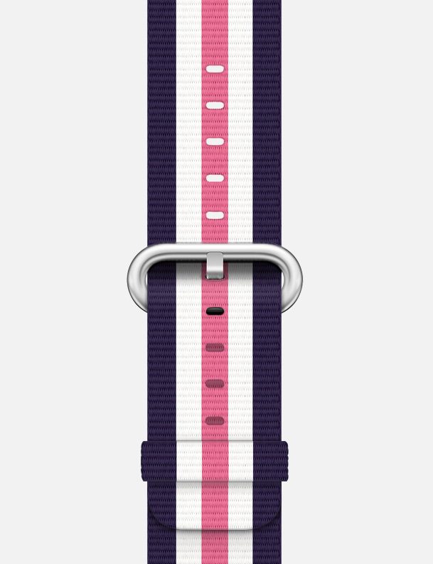 Hot Pink Stripe Woven Nylon Apple Watch Strap