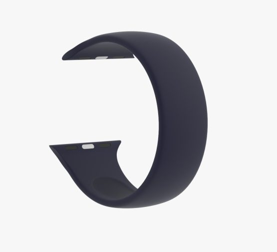 Silicone Solo Loop Apple Watch Blue Curved
