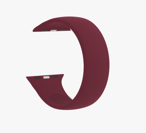 Silicone Solo Loop Apple Watch Burgundy Curved