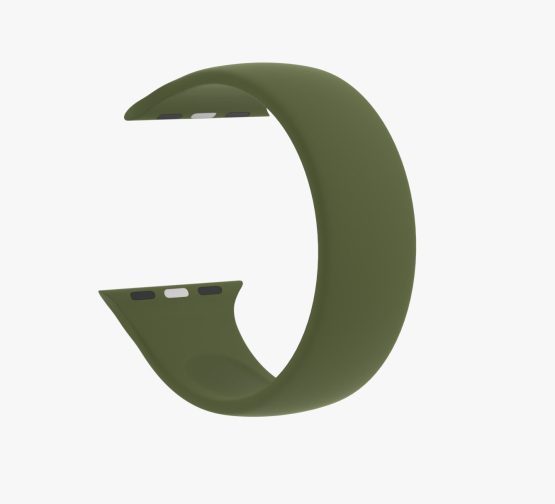 Silicone Solo Loop Apple Watch Green Curved
