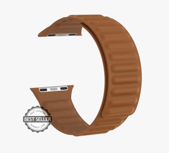 BROWN LEATHER LINK ROUND