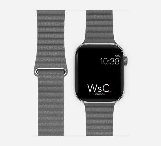 Grey Leather Loop Apple Watch Strap