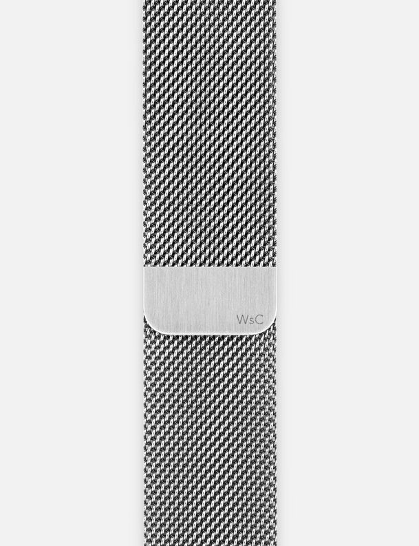 Silver WsC Mesh Loop Apple Watch Straps Without Face
