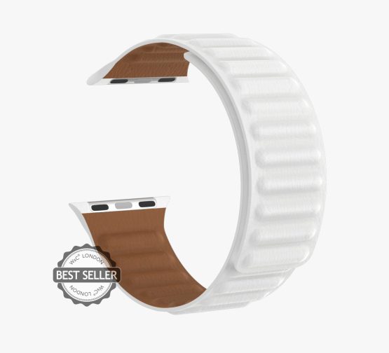 WHITE LEATHER LINK ROUND