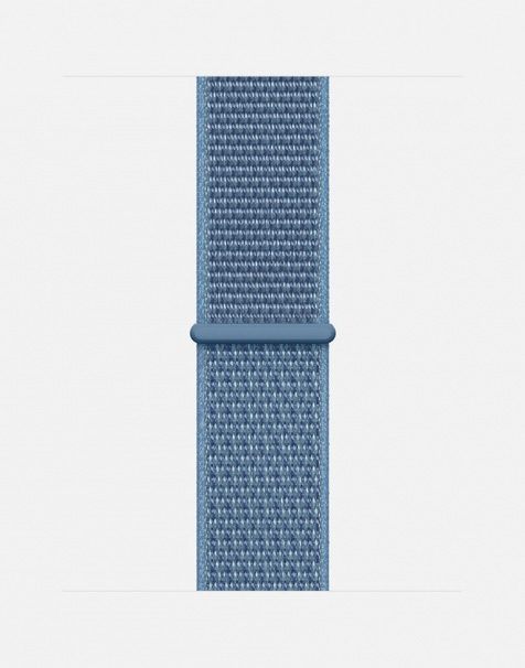 Apple Watch Sport Loop Pacific Blue Close Up