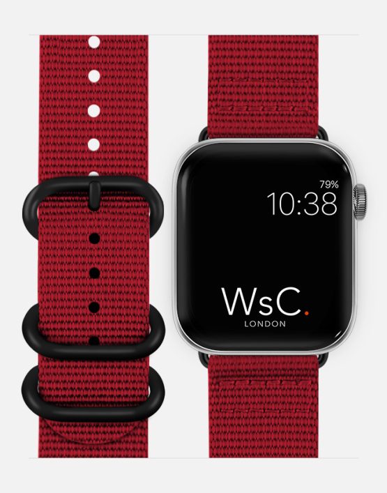 NATO Apple Watch Strap Deep Red