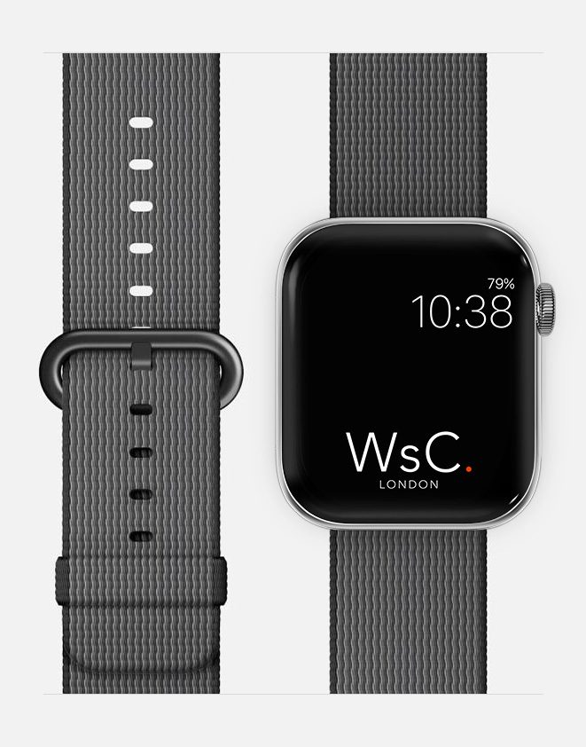 Woven Nylon With Face Black and Grey