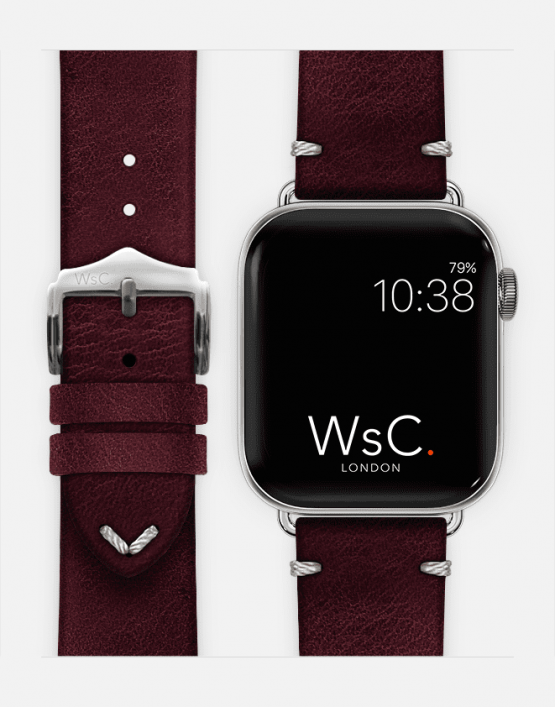 Burgundy Vengeance Strap Face Silver