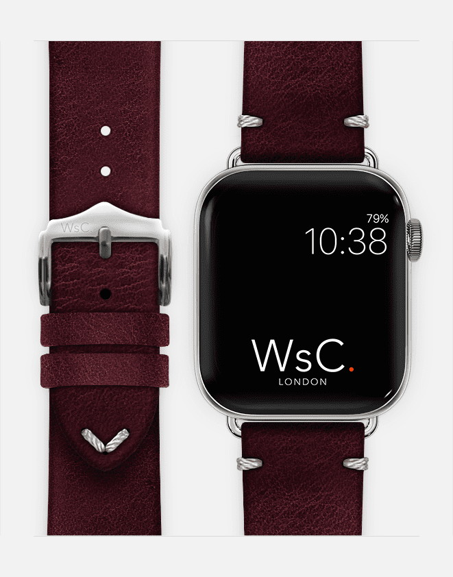 Burgundy Vengeance Strap Face Silver