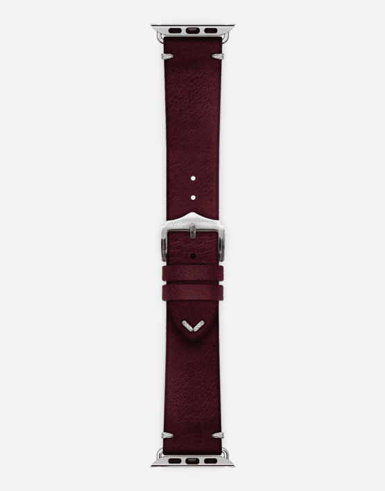 Burgundy Vengeance Strap Long Silver