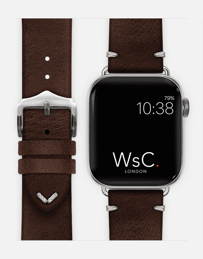 Dark Brown Vengeance Strap Face Silver