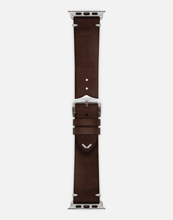 Dark Brown Vengeance Strap Long Silver